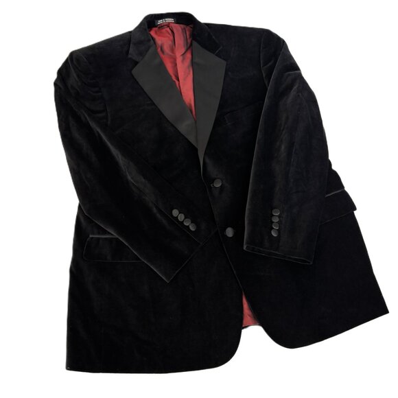 Stafford Velveteen Blk Tux Prom Formal Jacket Vtg Authentic 90’s Sz 46R - Picture 3 of 16
